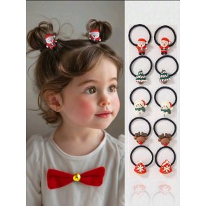 Sm hrelastikker med julefigurer (10 stk.)