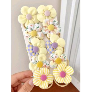 Gule hrelastikker med blomster (10 stk.)