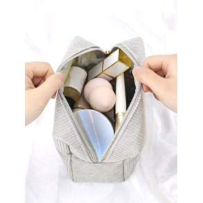 Toilettaske eller make-up taske i bld velour (gr)